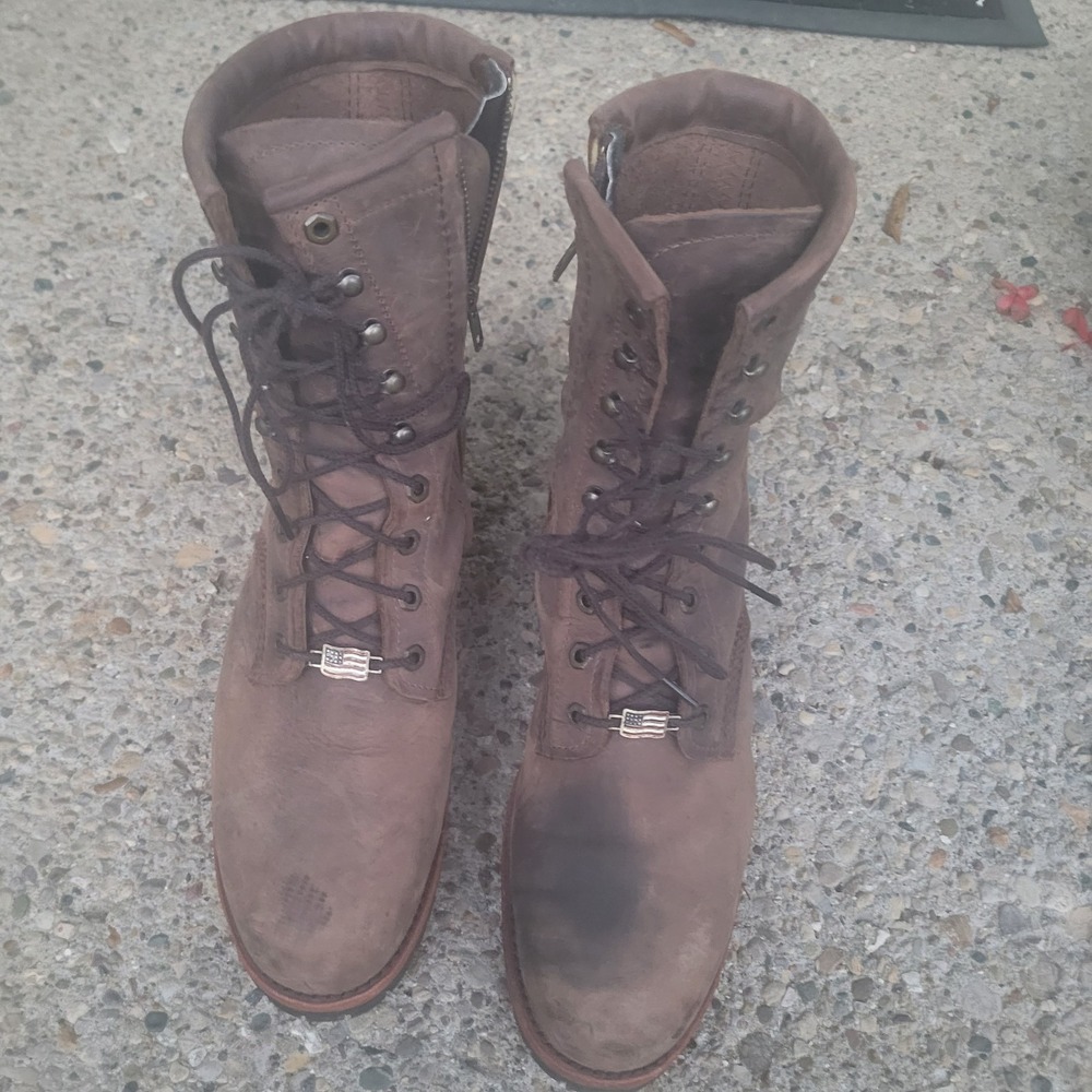 Chippewa Men's Brown Leather logging Boots Size 11.5